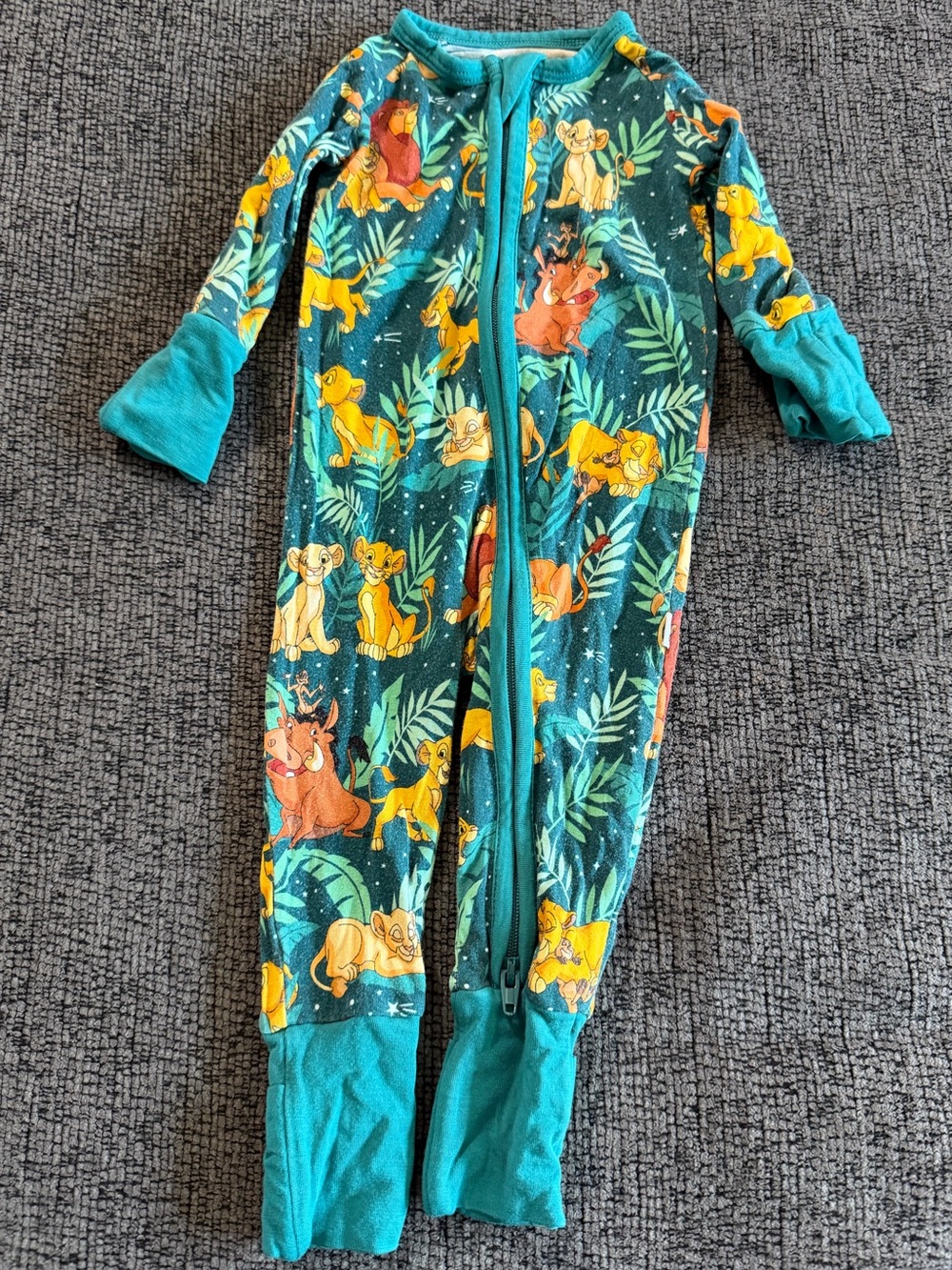 Disney Lion King Print One-Piece Footie Pajamas
